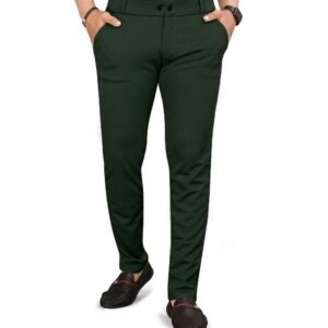 Green cotton pants for men