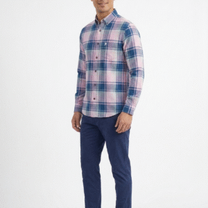 Pink Checked Shirts Full Sleeve For Men