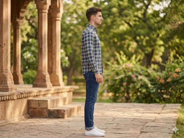 GREEN Checked Shirts Full Sleeve For Men