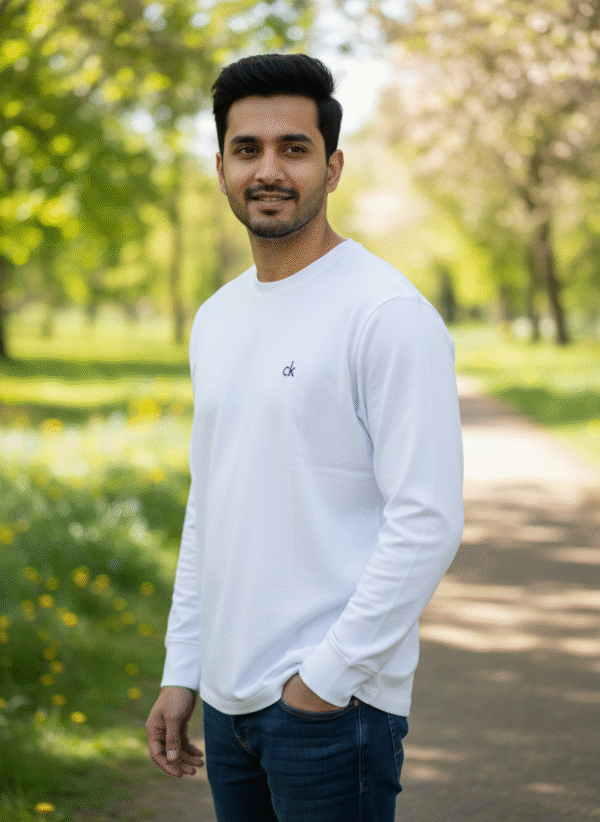 White color T shirt for Men